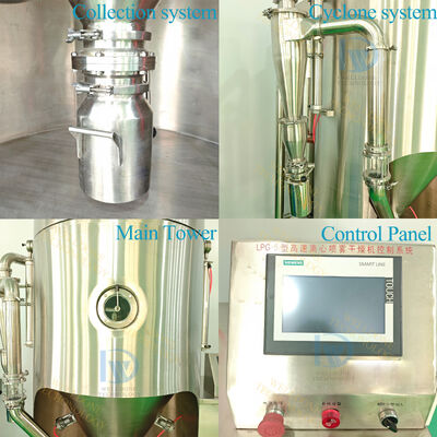 स्वचालित प्रयोगशाला स्प्रे ड्रायर 30~300°C वायु प्रवेश तापमान नियंत्रण और 1kg/h वाष्पीकरण क्षमता के साथ