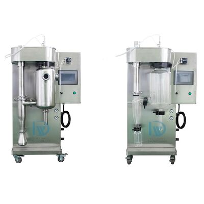प्रयोगशाला उपयोग के लिए 30~300℃ वायु प्रवेश तापमान और 1kg/h वाष्पीकरण क्षमता वाला कम तापमान वाला वैक्यूम स्प्रे ड्रायर