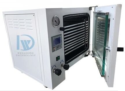 उच्च सुरक्षा स्तर के लिए 30~300℃ तापमान नियंत्रण और 2 साल की वारंटी के साथ स्वचालित प्रयोगशाला वैक्यूम ड्रायर